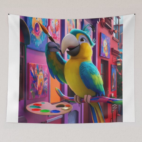 Item preview, Painter parrot. designed and sold by MyHappyArtShop.