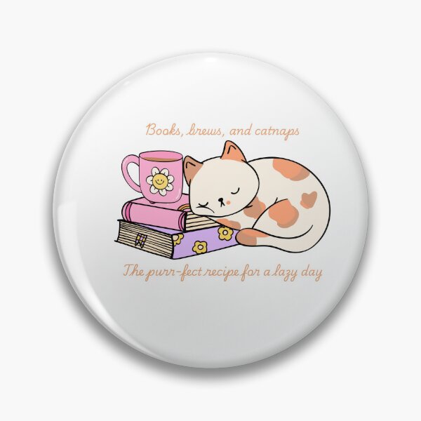 Item preview,  Books, brews, and catnaps: The purr-fect recipe for a lazy day! designed and sold by Designfs.