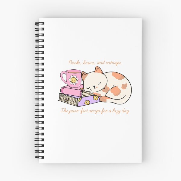 Item preview,  Books, brews, and catnaps: The purr-fect recipe for a lazy day! designed and sold by Designfs.