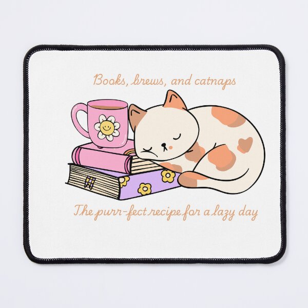 Item preview,  Books, brews, and catnaps: The purr-fect recipe for a lazy day! designed and sold by Designfs.