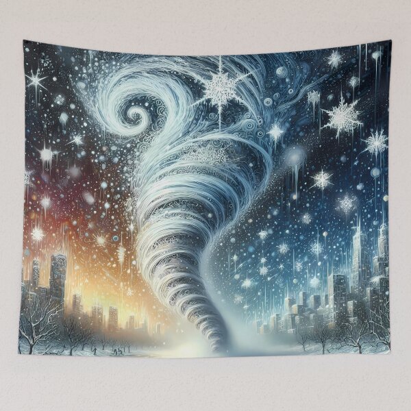 Item preview, Blizzard Tornado through a Winter City, Ai Generated Art  designed and sold by ACC .