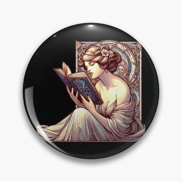 Item preview, woman reading browsing book books gift designed and sold by Pineapple-Tree.