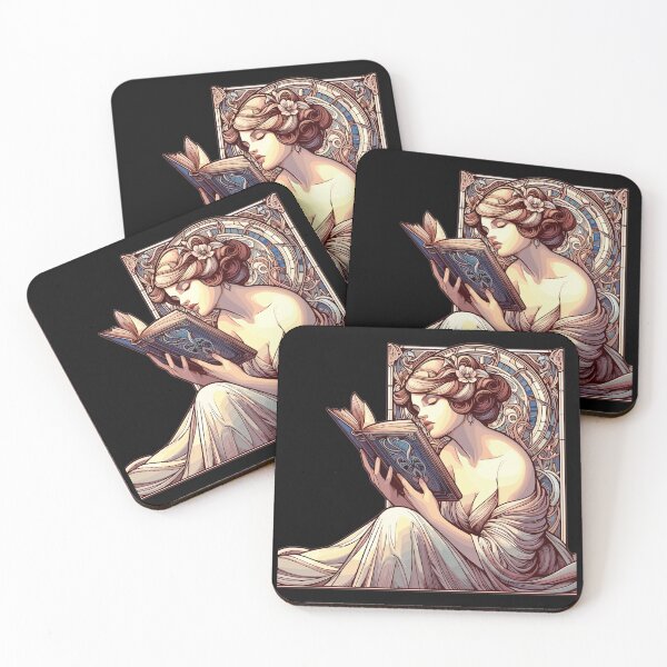 Item preview, woman reading browsing book books gift designed and sold by Pineapple-Tree.