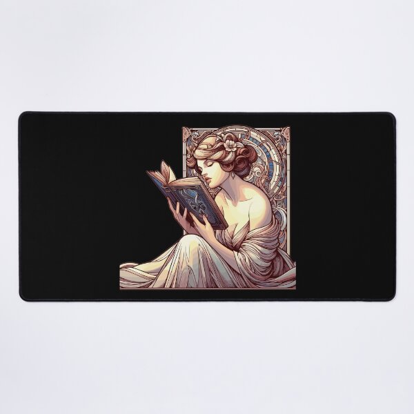Item preview, woman reading browsing book books gift designed and sold by Pineapple-Tree.