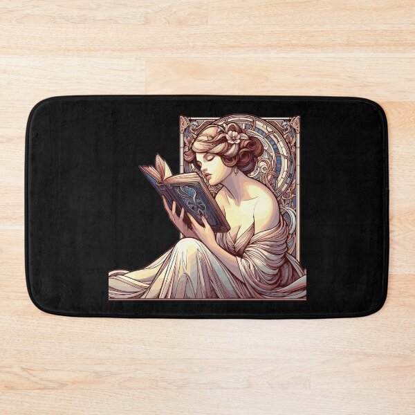 Item preview, woman reading browsing book books gift designed and sold by Pineapple-Tree.