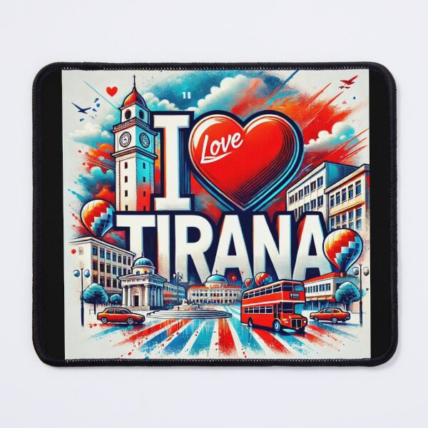 Item preview, I Love Tirana Red designed and sold by godigitalmedia.