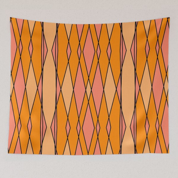 Item preview, Orange and pink geometric vertical lines pattern  designed and sold by Stefrait-7.