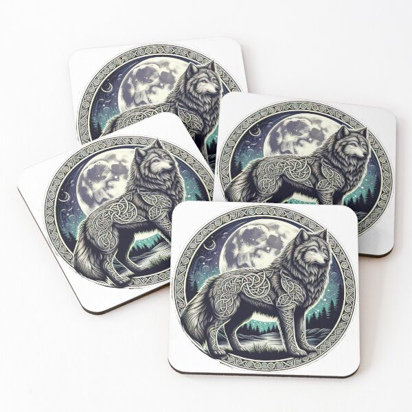 Item preview,   Celtic wolf Tribal wolf with the moon designed and sold by Expressions-Sel.