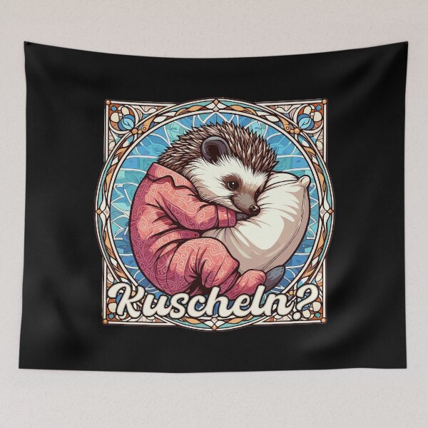Artikelvorschau, Igel Kuscheln kuschelig Kissen Geschenk entworfen und verkauft von Pineapple-Tree.