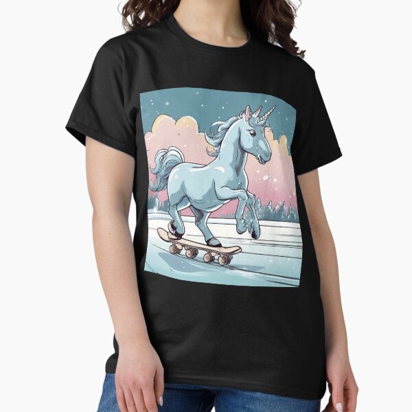 Item preview, Unicorn Ice Skating on Skateboard designed and sold by butikoshop.