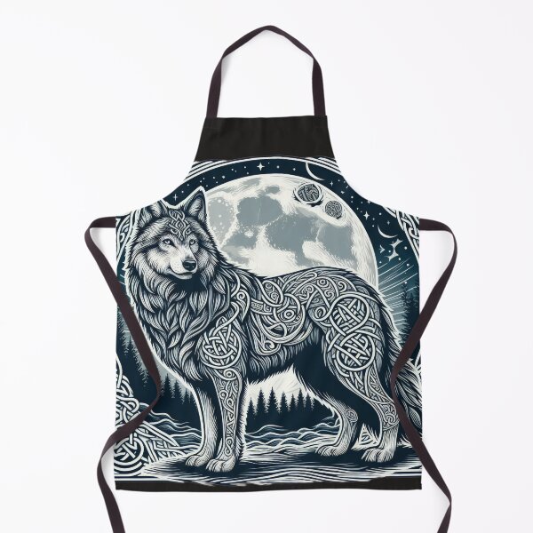 Item preview, Celtic wolf Tribal North wolf with the moon and tangle designed and sold by Expressions-Sel.