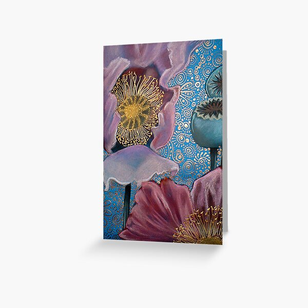Pink Poppies Greeting Card