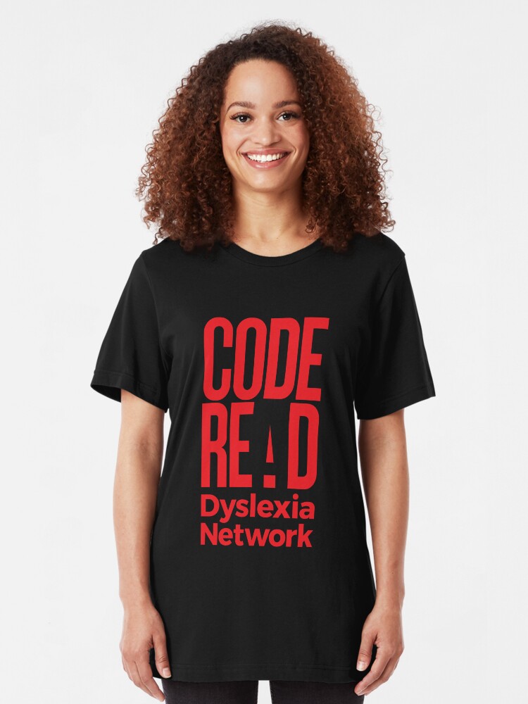 Alternate view of Code Read Dyslexia Network Slim Fit T-Shirt