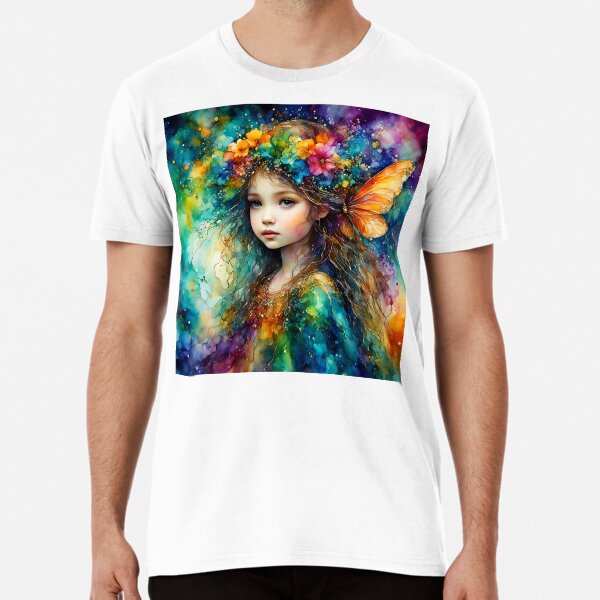 Item preview, Rainbow fairy alcohol ink painting designed and sold by KirstenStar.