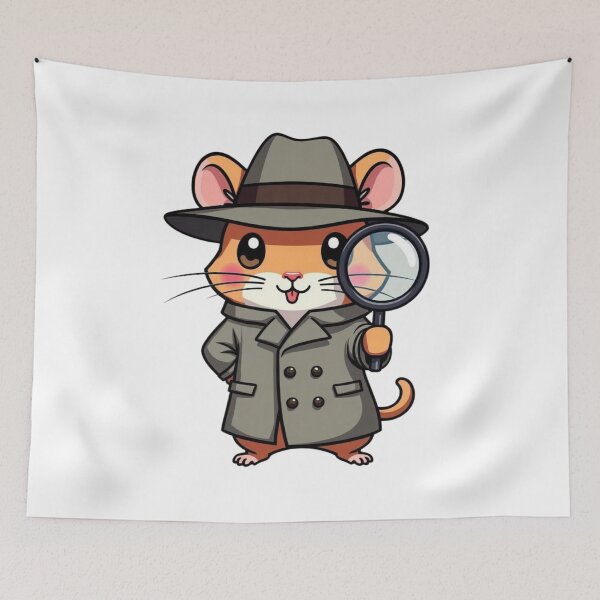 Item preview, Detective Chibi  Hamster on the Case designed and sold by BlissfulPrintz.