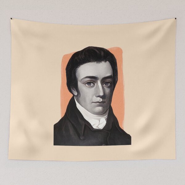 Item preview, English Poet Samuel Taylor Coleridge - orange - illustration  designed and sold by Litstoy.