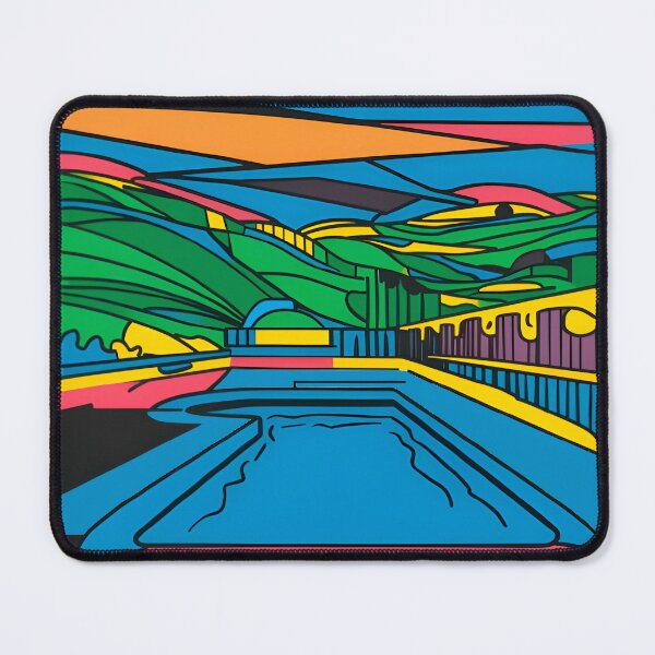 Item preview, Geometric Landscape with Pool designed and sold by ArtTeeFusion.