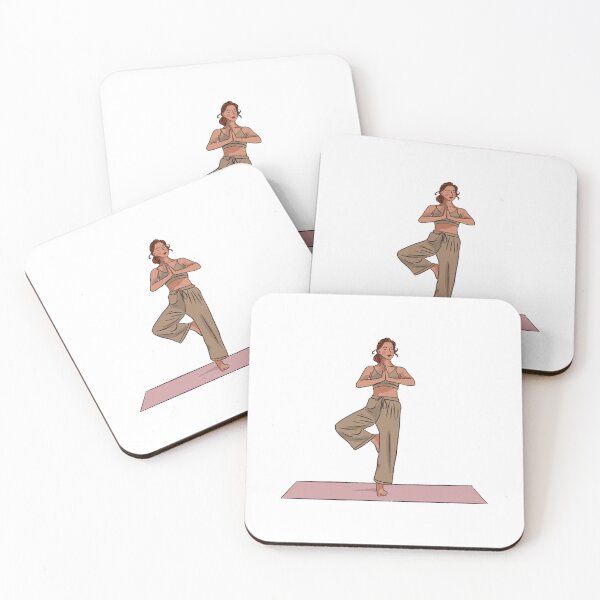 Item preview, A woman doing yoga on pink mat  designed and sold by Hessah-HA.