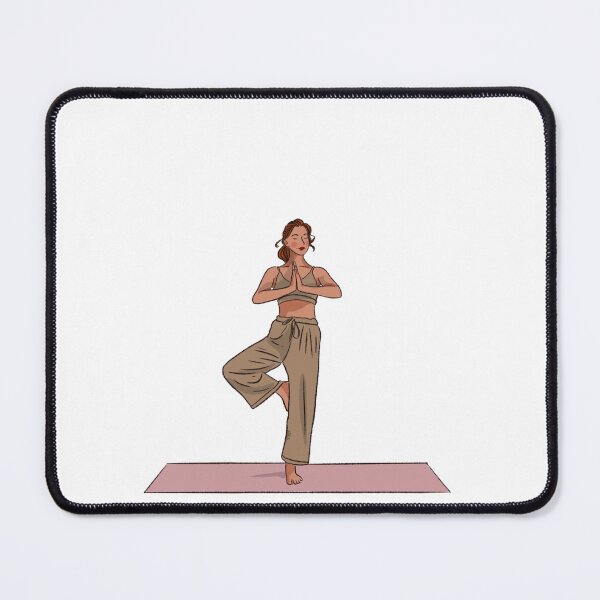 Item preview, A woman doing yoga on pink mat  designed and sold by Hessah-HA.