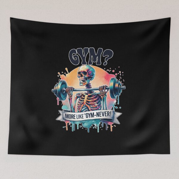 Item preview, Humorous Skeleton – "Gym? More Like 'Gym-never'!" Funny Design for Apparel, Mugs, Stickers & More designed and sold by artedigital99.