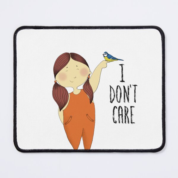 Item preview, Little girl with I don't care text. designed and sold by ArndtDesign.