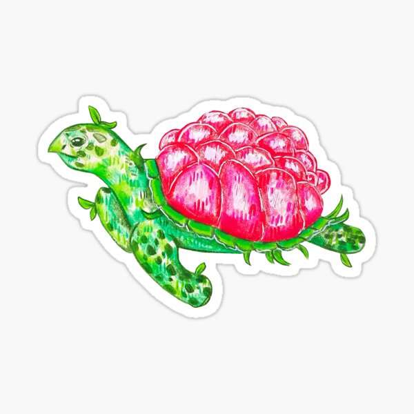 Raspberry sea turtle Sticker