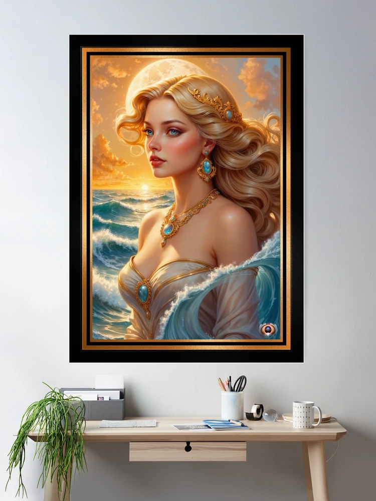 Dawn Commands The Morning Sea Alluring AI Concept Art by Xzendor7 Wall Decor Poster Art Print