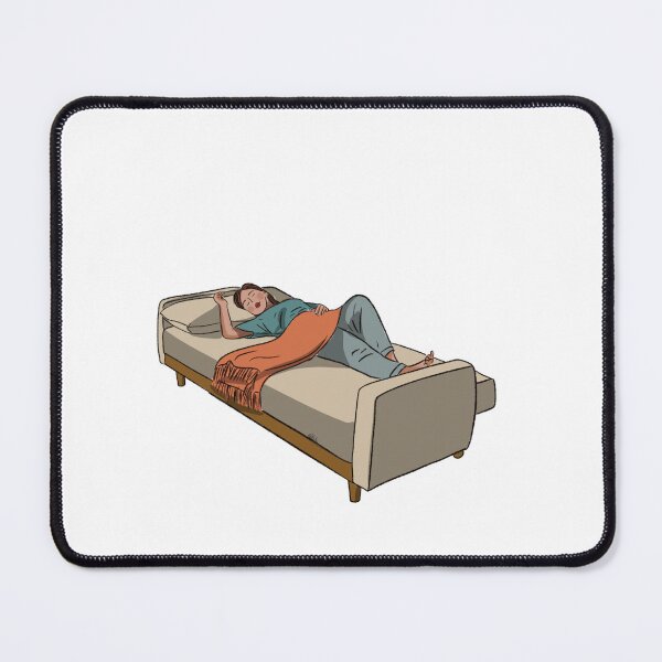 Item preview, A woman sleeping on a beige couch designed and sold by Hessah-HA.