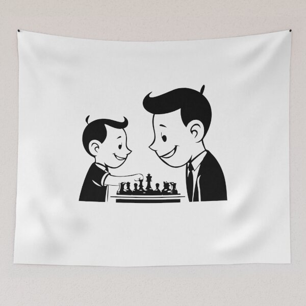 Item preview, Father & Son — Chess Bonding Cartoon Design designed and sold by chesstopia.
