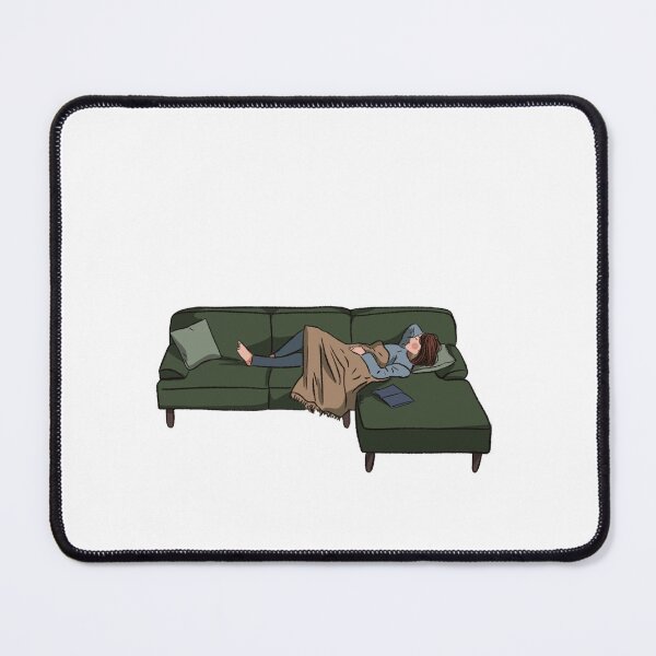 Item preview, A woman sleeping on a green L shaped couch designed and sold by Hessah-HA.