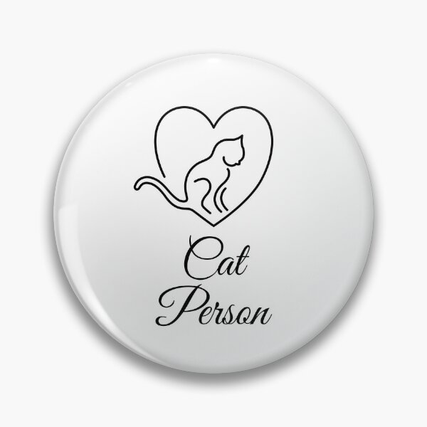 Item preview, Cat Person - Cat/Heart drawing - Black/White designed and sold by SquareKeyStudio.