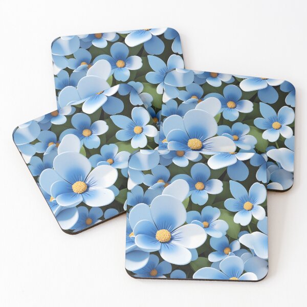 Item preview, 3D cute blue Flower Design  designed and sold by BDLuck2021.