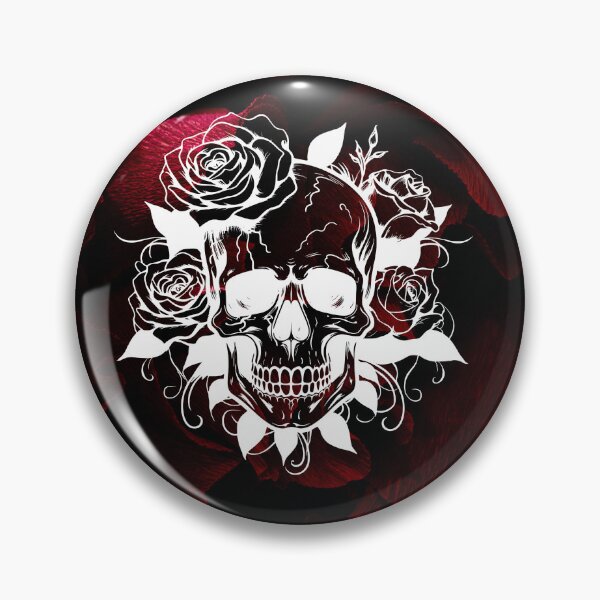 Artikelvorschau, Totenkopf und Rosen Dark Botanical entworfen und verkauft von WildWoodlandWitch.