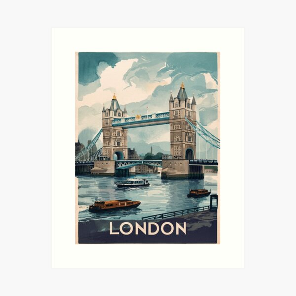 Item preview, London Vintage Travel Poster designed and sold by TravelerRat.