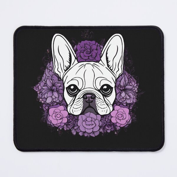 Item preview, Kawaii Goth French Bulldog and Purple Flowers designed and sold by DeadWicked.