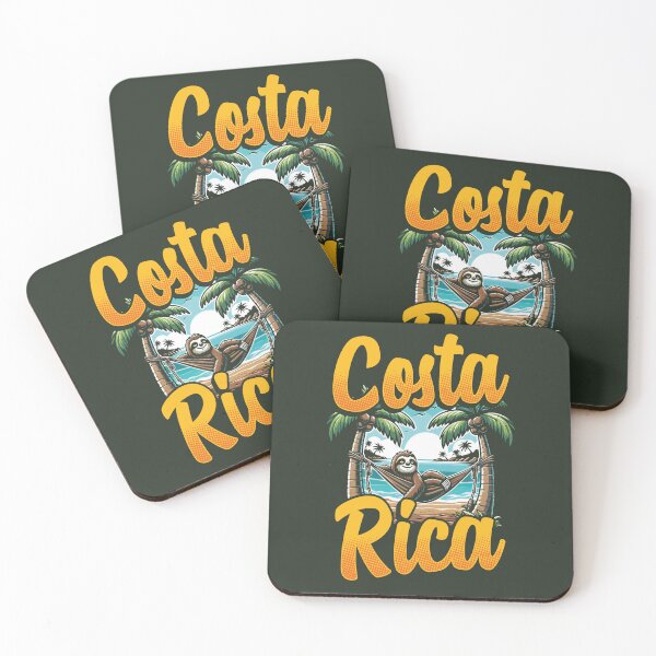 Item preview, Costa Rica Sloth Funny Hammock Palm Trees Beach Ocean Travel Art designed and sold by Maljonic.