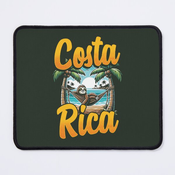 Item preview, Costa Rica Sloth Funny Hammock Palm Trees Beach Ocean Travel Art designed and sold by Maljonic.