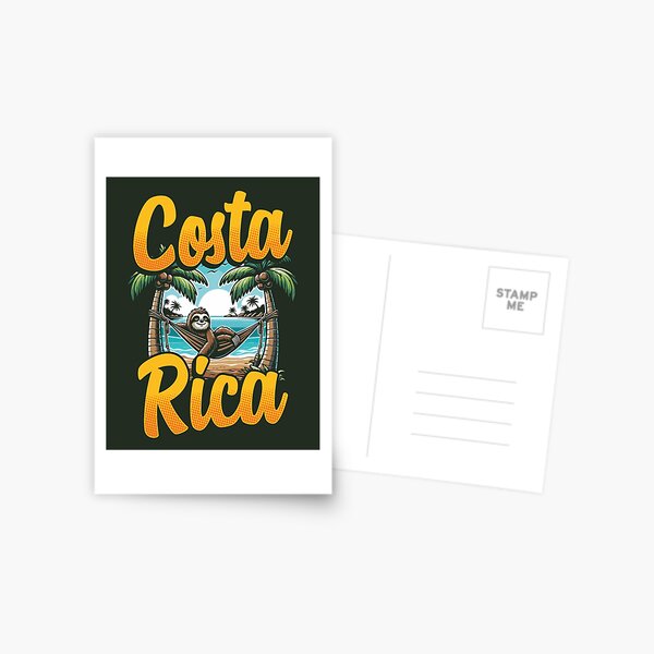 Item preview, Costa Rica Sloth Funny Hammock Palm Trees Beach Ocean Travel Art designed and sold by Maljonic.