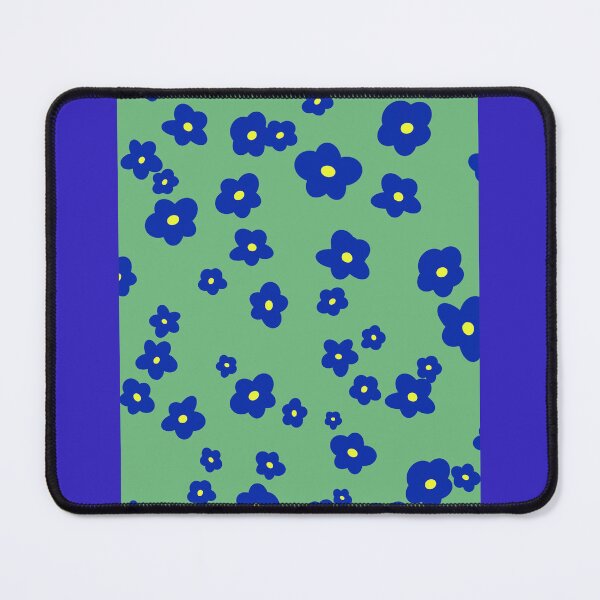 Item preview, Blue flowers on green background designed and sold by CoraNais.