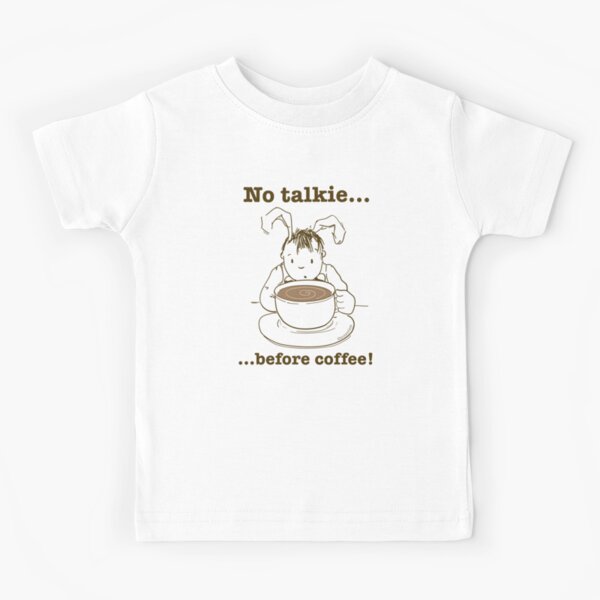 Schlafriges Kaninchen Kein Talkie Vor Kaffee Kinder T Shirt Von Brodyquixote Redbubble