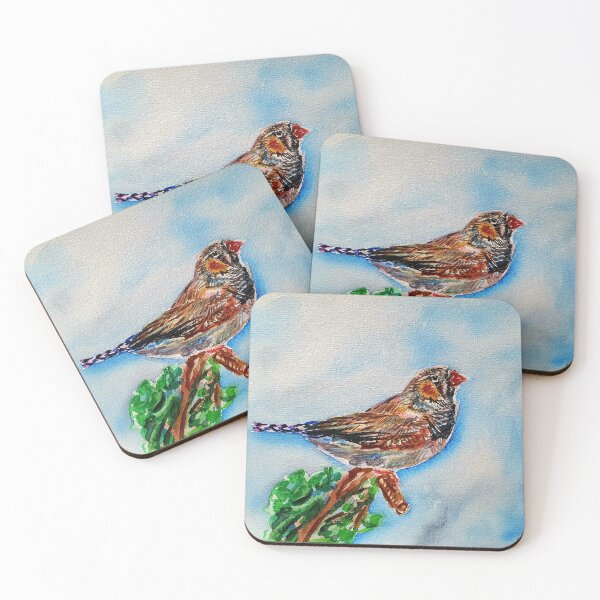 Item preview, zebra finch watercolor watercolour bird sweet sky designed and sold by Auti-Animals.