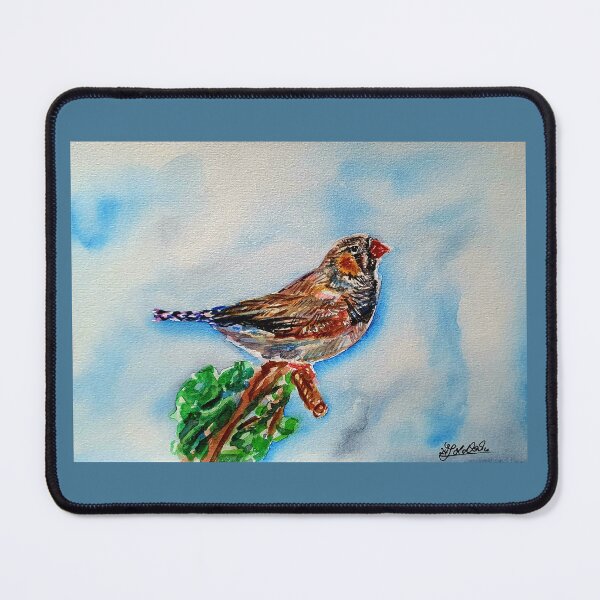 Item preview, zebra finch watercolor watercolour bird sweet sky designed and sold by Auti-Animals.