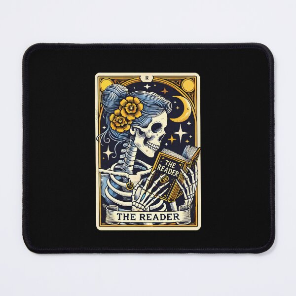 Item preview, The Skeleton Book Lover Reader Reading a Book Tarot Card designed and sold by silverhexagon.