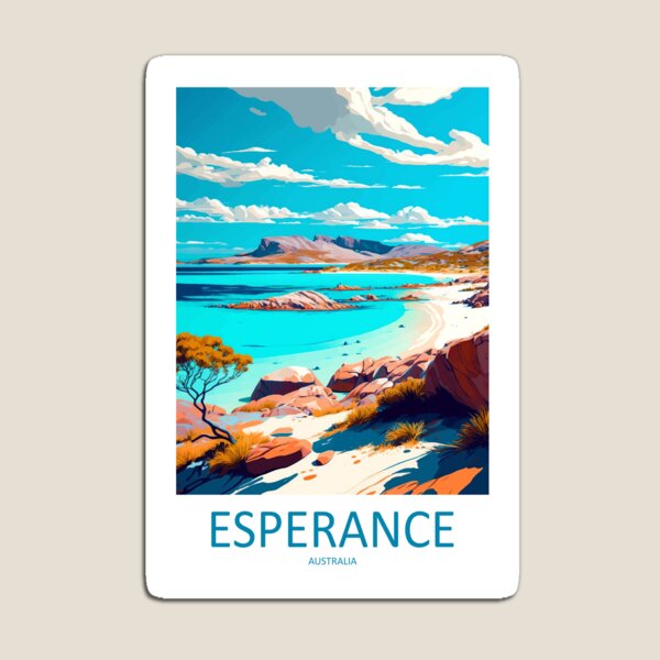 Aperçu de l'œuvre Impression de voyage Esperance Art mural Tenture murale Esperance Décoration d'intérieur Cadeau Esperance Amateurs d'art Art mural Impression de voyage Australie Esperance créée et vendue par banstore71.