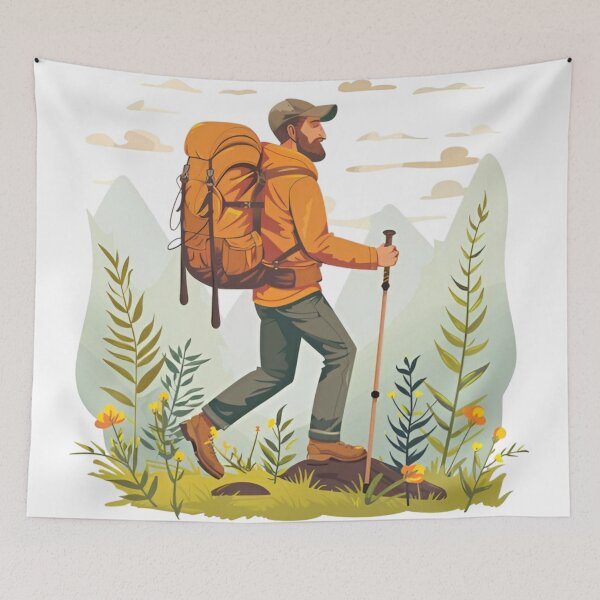 Item preview, Man Hiking Through a Meadow  designed and sold by KSimpson838.