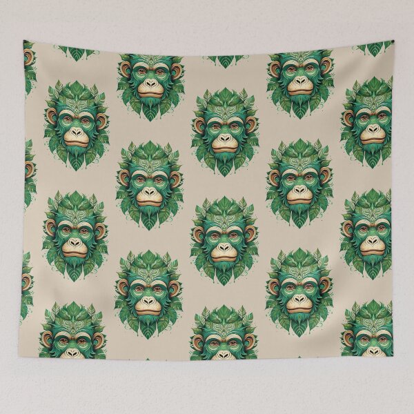 Item preview, Hojas de bosque | Colección Monkey God | Beige pastel designed and sold by monkeybusiness.pt.