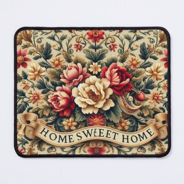 Item preview, Home Sweet Home Floral Embroidery designed and sold by ZenOfAIarts.