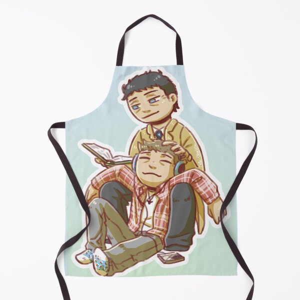 Item preview, Destiel chilling with books and music designed and sold by Melle-OtterWise.