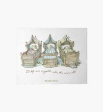 The Brambly Hedge baby mice snuggle in their cots Art Board