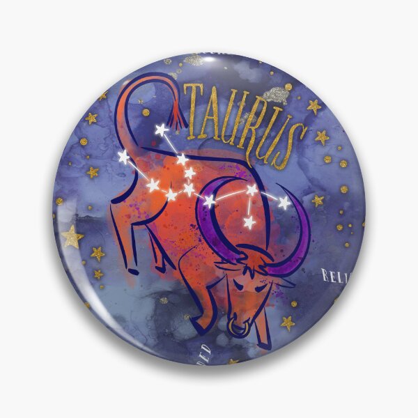Item preview, Taurus: April 20 - May 20. Taurus Zodiac non directional print in alcohol ink and watercolor with simulated gold glitter accents. designed and sold by KariSmithDes.
